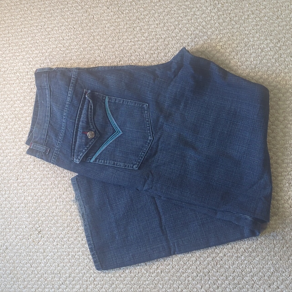 Basic Code 38 34 jeans blue jeans casual worn distressed men's jeans